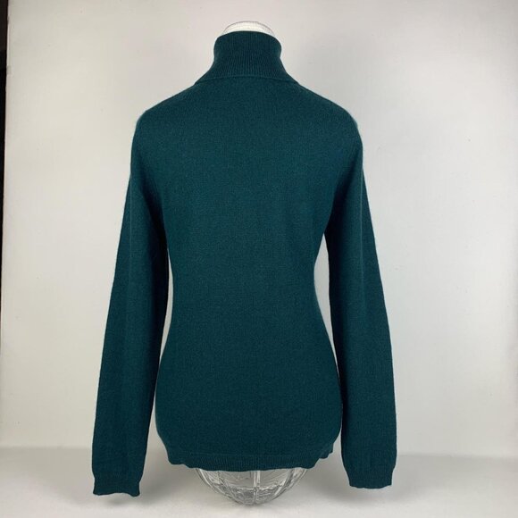 Charter Club Cozy Green Cashmere Turtleneck Sweater - Elegant Women's Knit Jumpe - Picture 2 of 6
